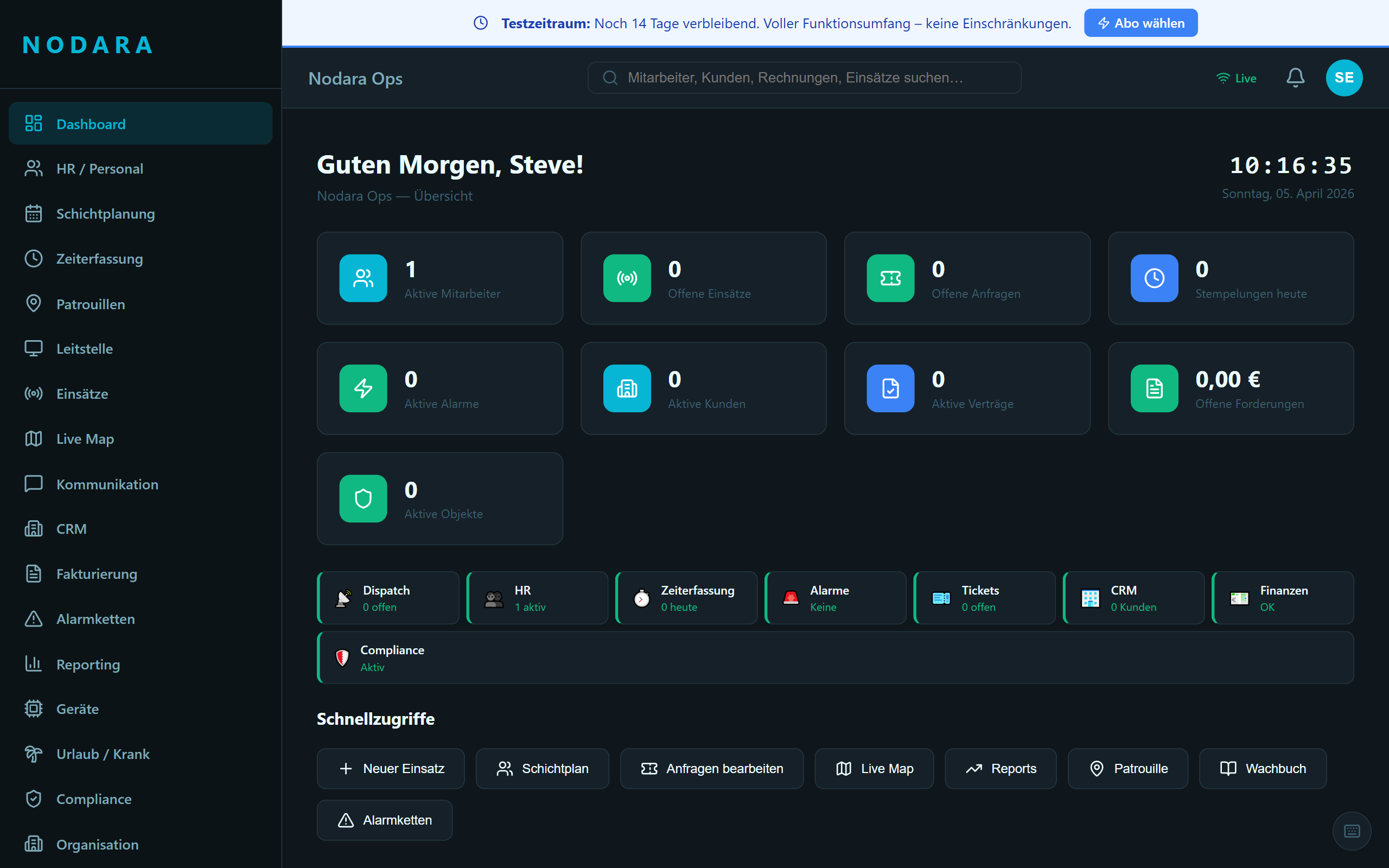Nodara Ops Dashboard